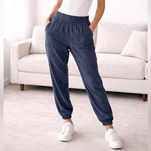 Faherty Blue Tencel & Linen Blend Luxury Jogger Pants XL Minimalist Loungewear